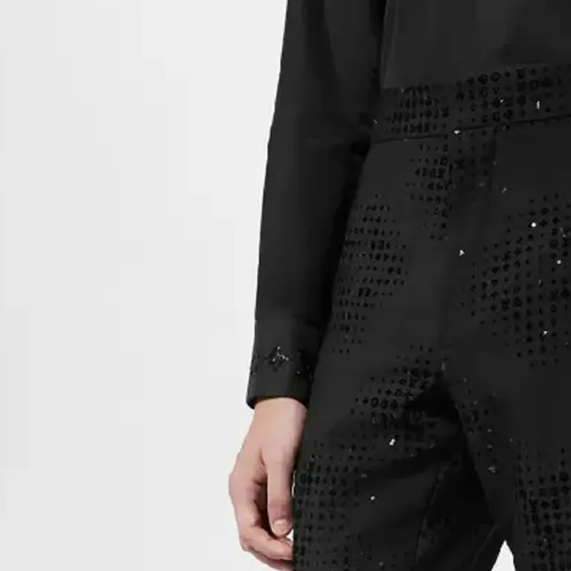 LOUIS VUITTON Monogram Wool Evening Pants-5