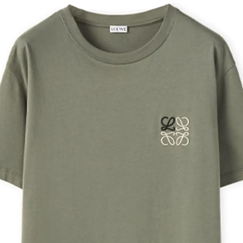LOEWE Anagram Embroidered T shirt-4
