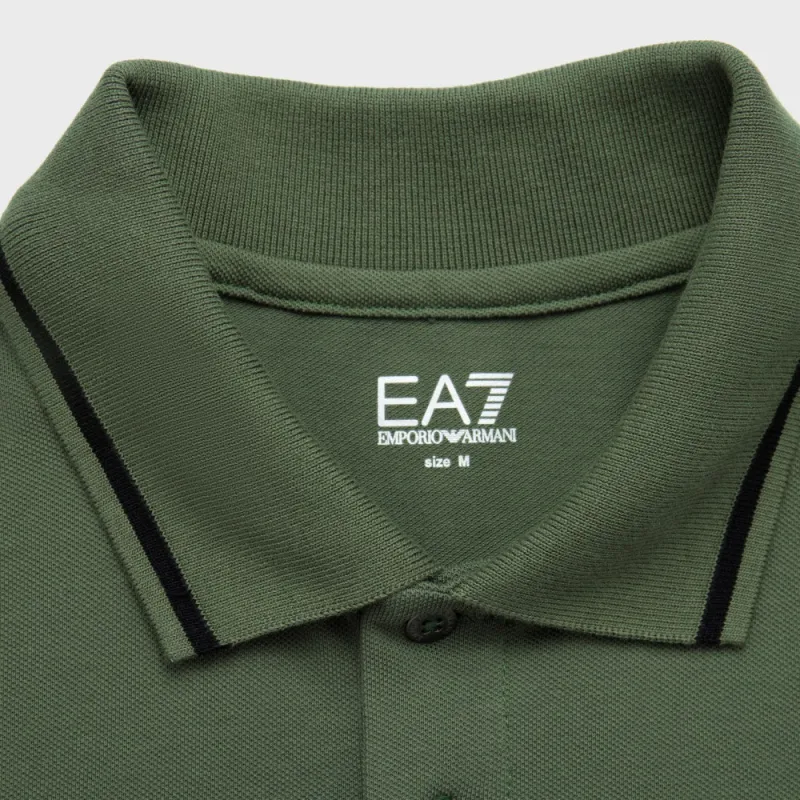 EMPORIO ARMANI EA7 SS24 Polo Shirt Men's Green-6