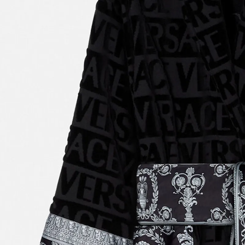 VERSACE Pajama Robe Men's Black-4