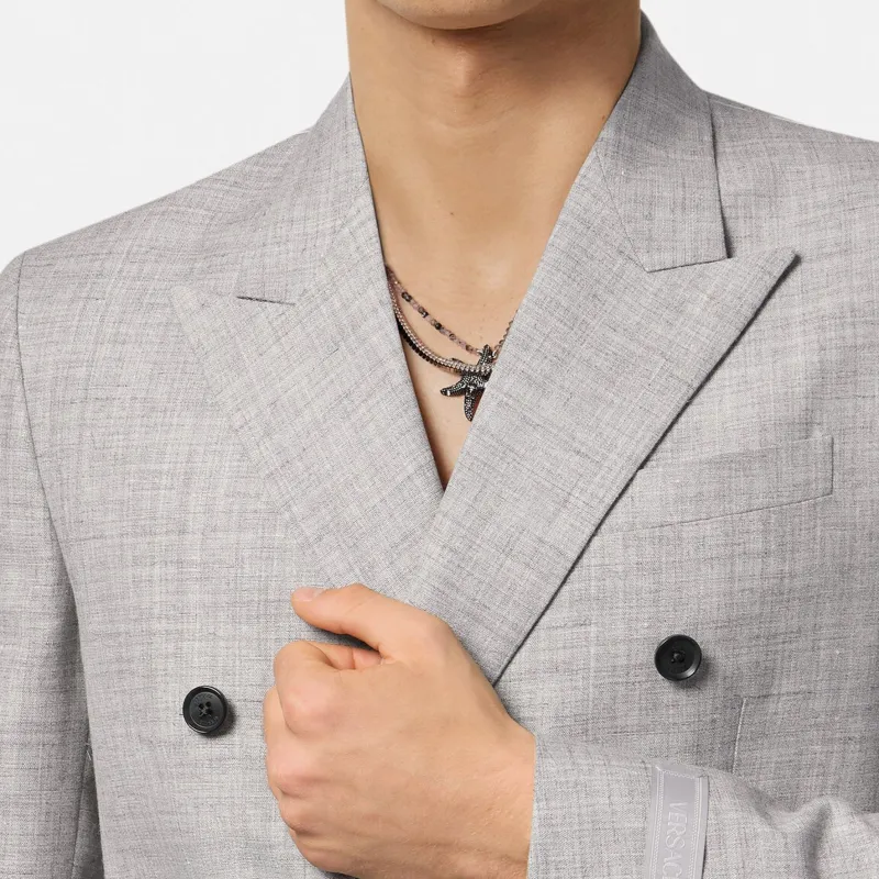 VERSACE Double Breasted Tailored Blazer-4