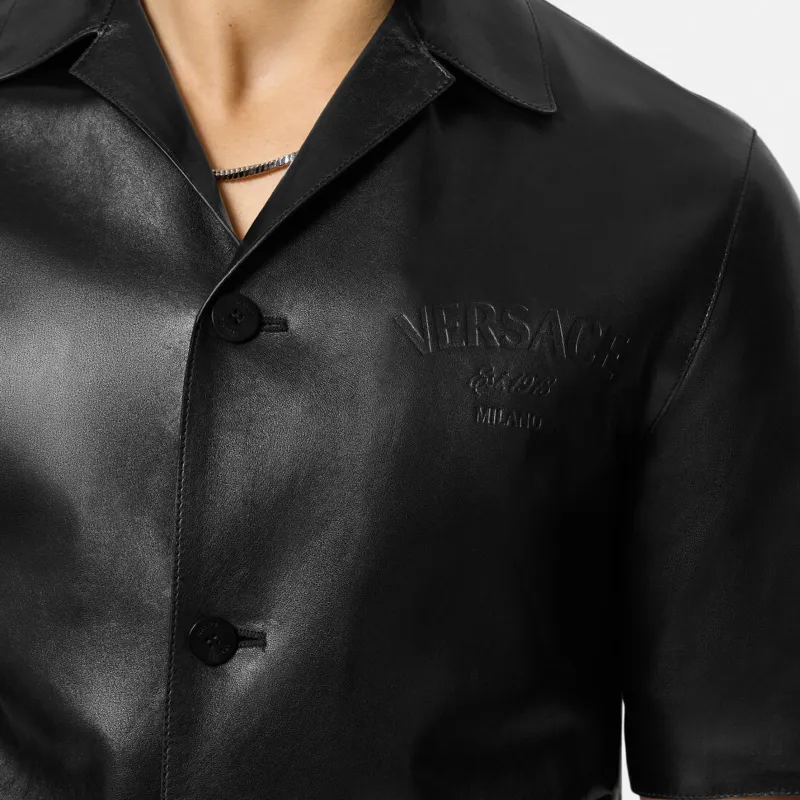 VERSACE Leather Blouson Overshirt-2