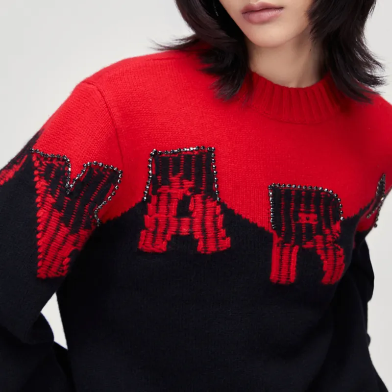 KARL LAGERFELD Sweater Women's Red Black-1