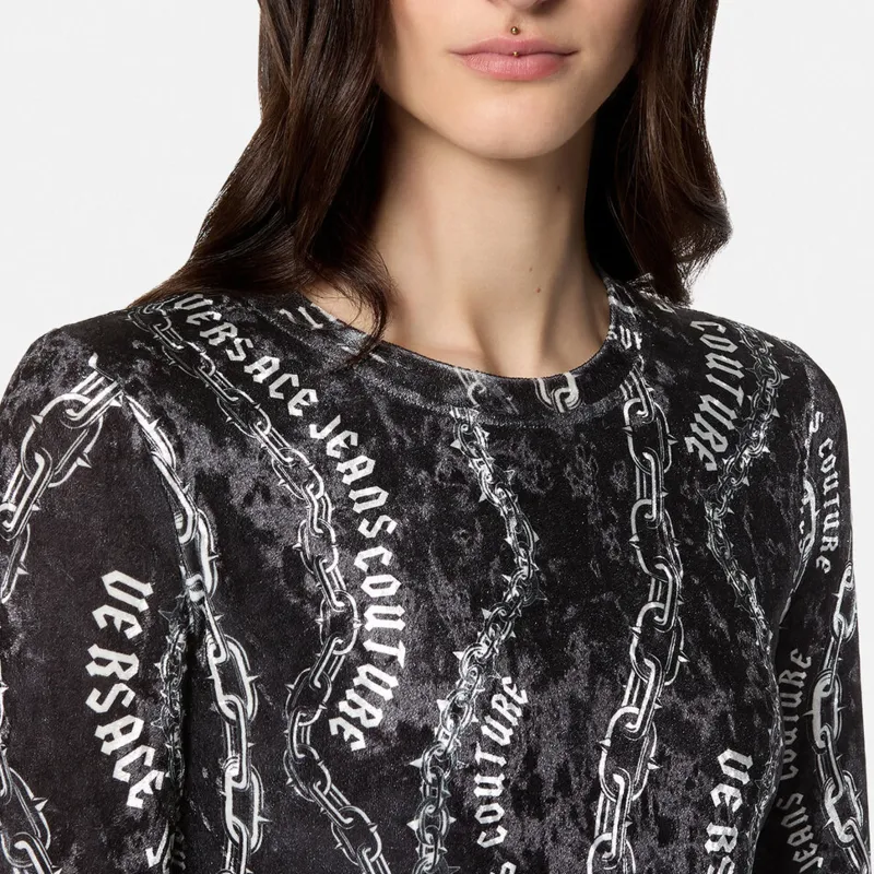 VERSACE JEANS COUTURE Chain Print Midi Dress-3