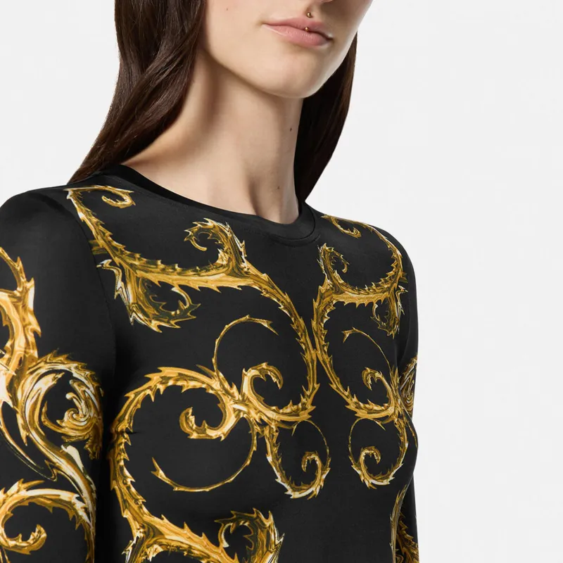 VERSACE JEANS COUTURE Watercolour Couture print Midi Dress-3