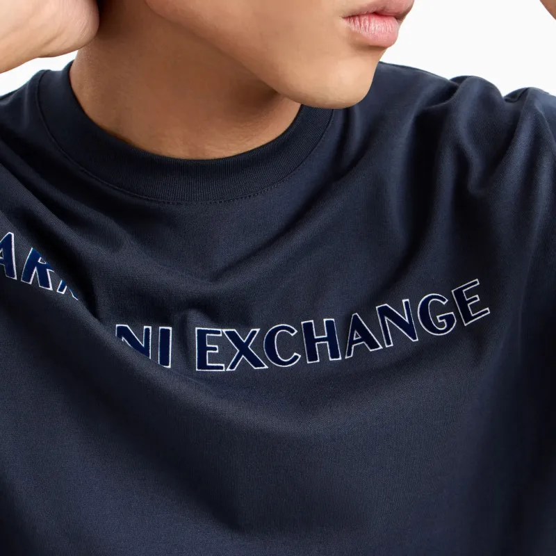 ARMANI EXCHANGE Flocked-logo Cotton T-shirt-4