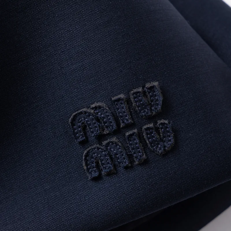 MIU MIU Logo appliqué Wool Miniskirt-6