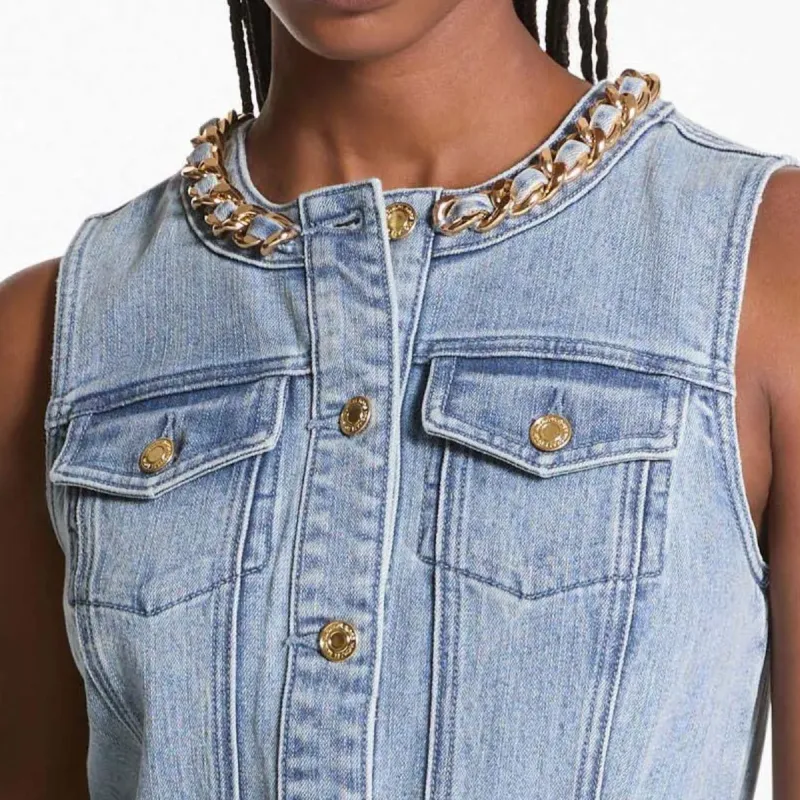 MICHAEL KORS SS24 Sleeveless Dress Women's Light Blue-3