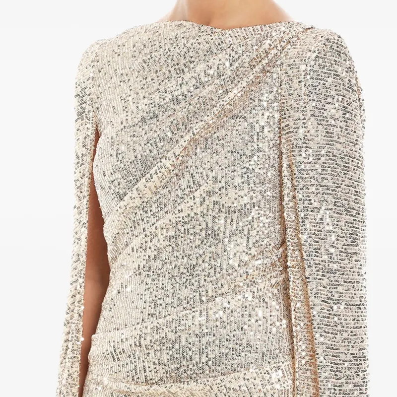 Talbot Runhof Cape-effect Sequim-embellished Gown-3
