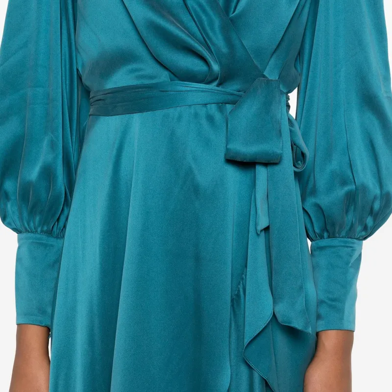 Zimmermann Asymmetric Ruffled Midi Wrap Dress-4