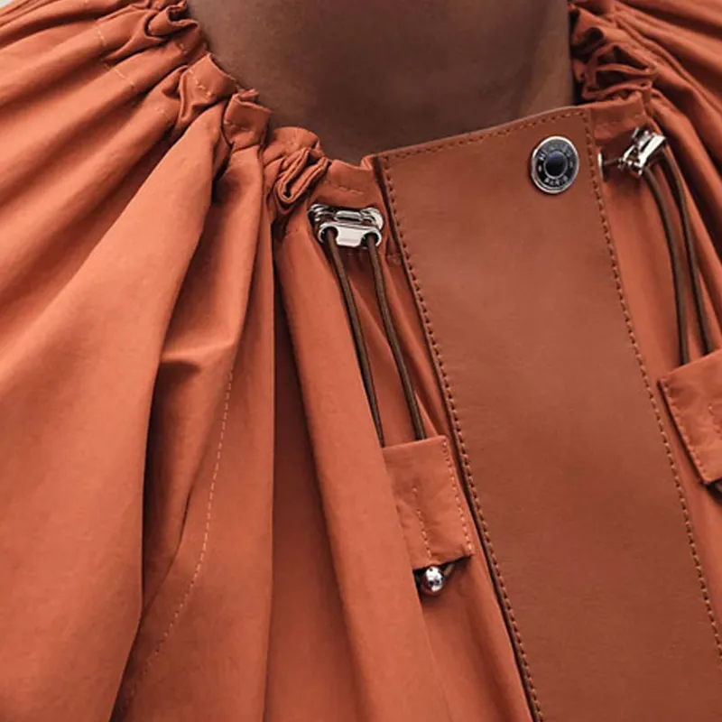 HERMES Short-Sleeved Dresses Women's Umber-3