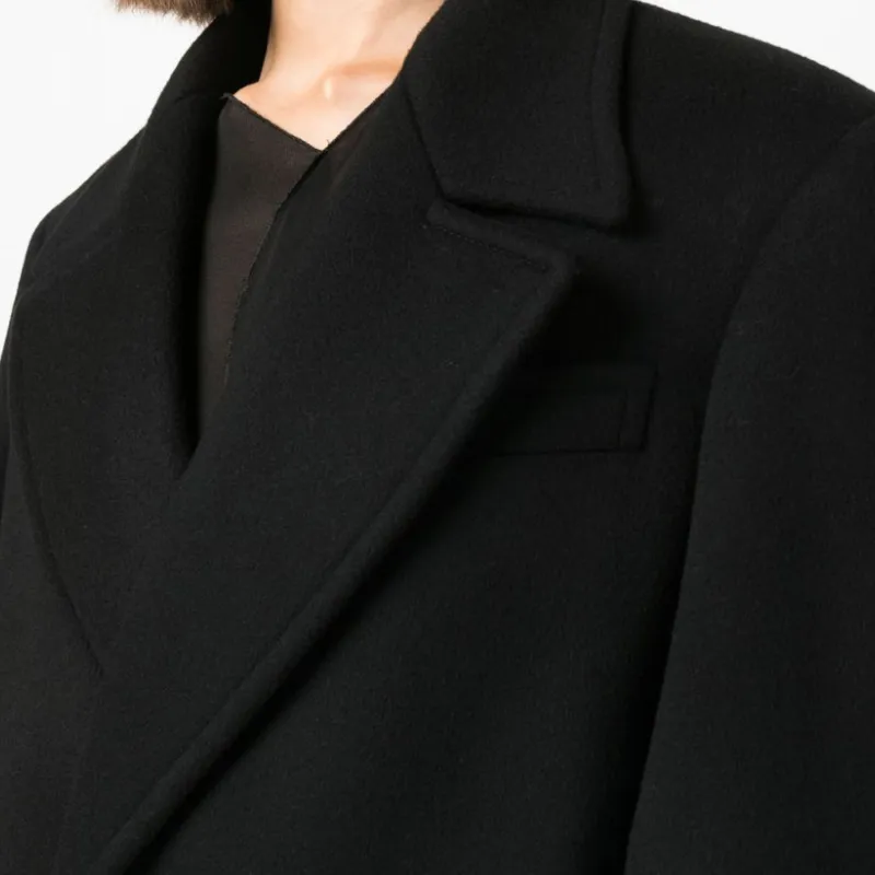 SAINT LAURENT Double Breasted Long Sleeved Coat-4