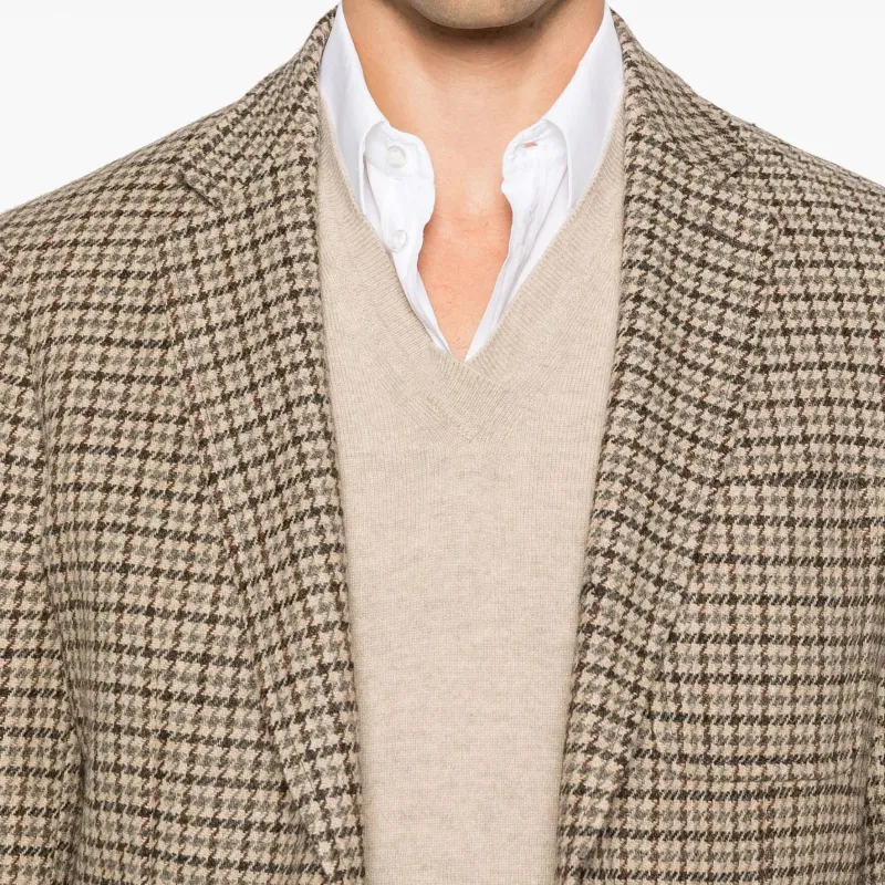 FURSAC Houndstooth pattern Wool Blazer-4