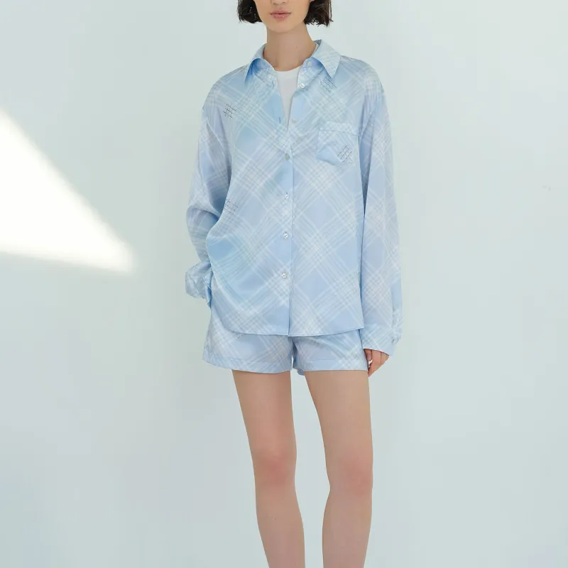 SILKY MIRACLE SS24 Pajama Tops Women's Blue-2