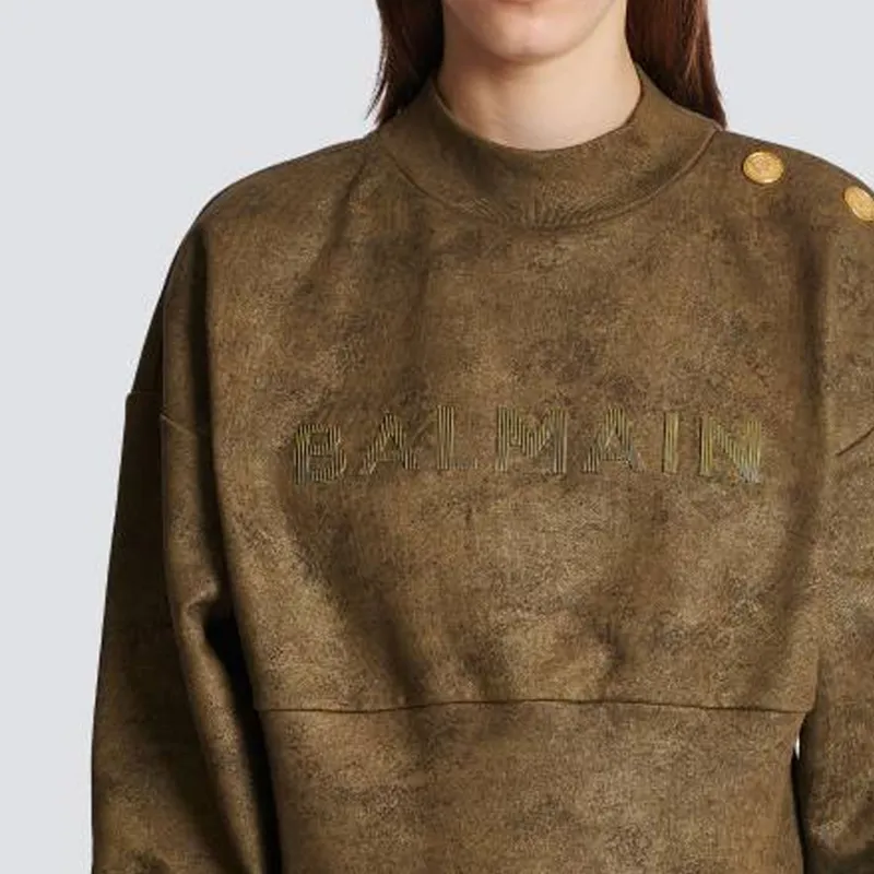 BALMAIN Sweatshirts Women's Khaki-4