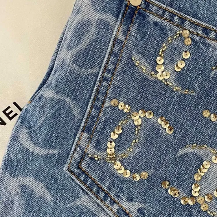 CHANEL Jeans Women's Blue-3