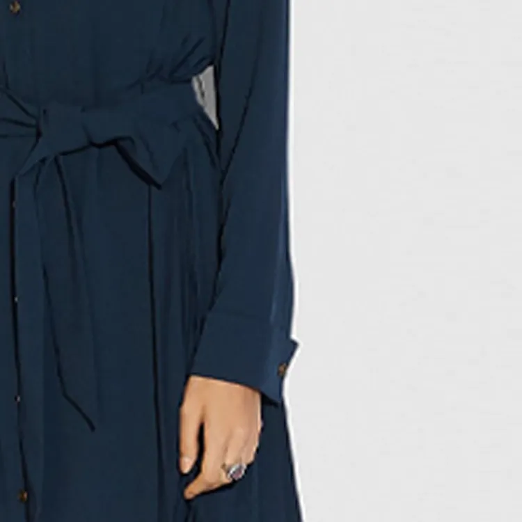 COACH Long-Sleeved Dresses Women's Marine Blue-2