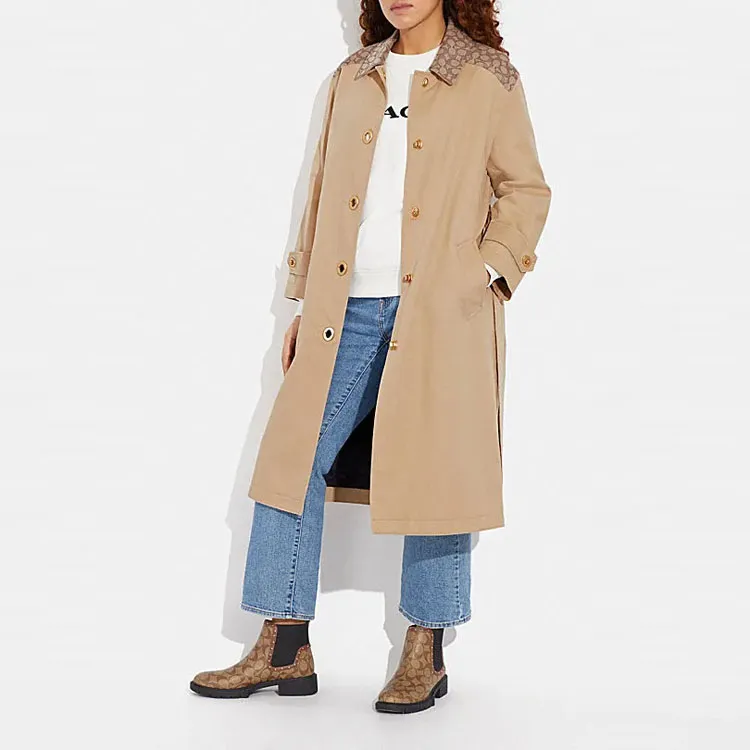 COACH FW23 Trench Coat Women's Khaki-1