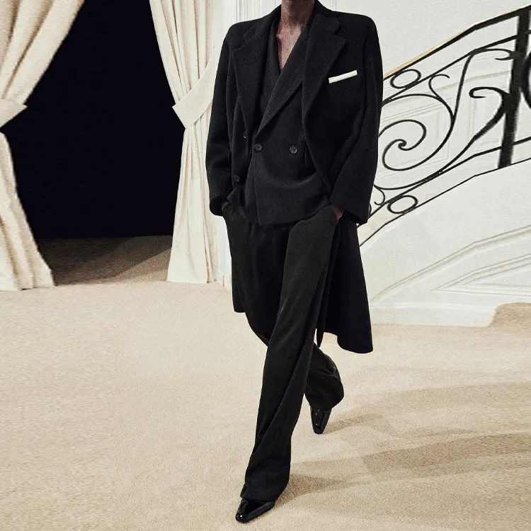 SAINT LAURENT Coats Men's Black-3