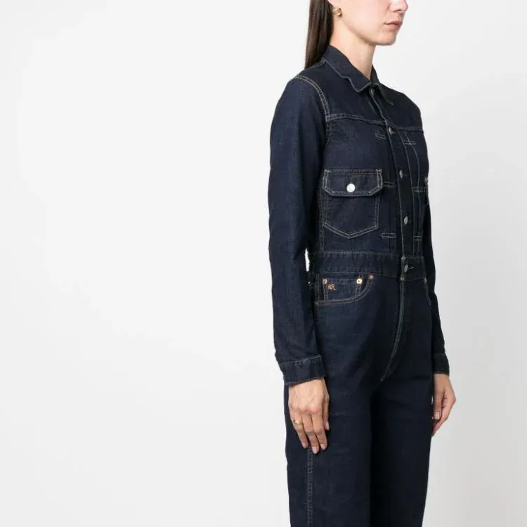 Ralph Lauren Rrl Long sleeved Denim Jumpsuit-5