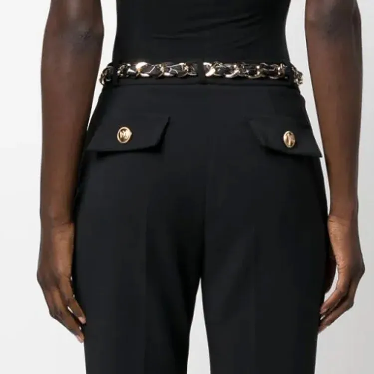 Elisabetta Franchi Scarf detaill Cropped Trousers-4