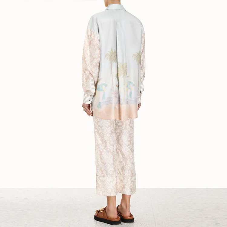 Zimmermann Sensory Dancer-print Spliced Shirt-4