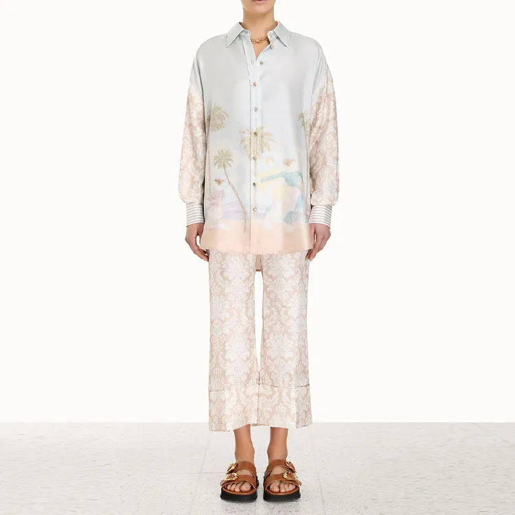 Zimmermann Sensory Kick Flare Silk Trousers-1