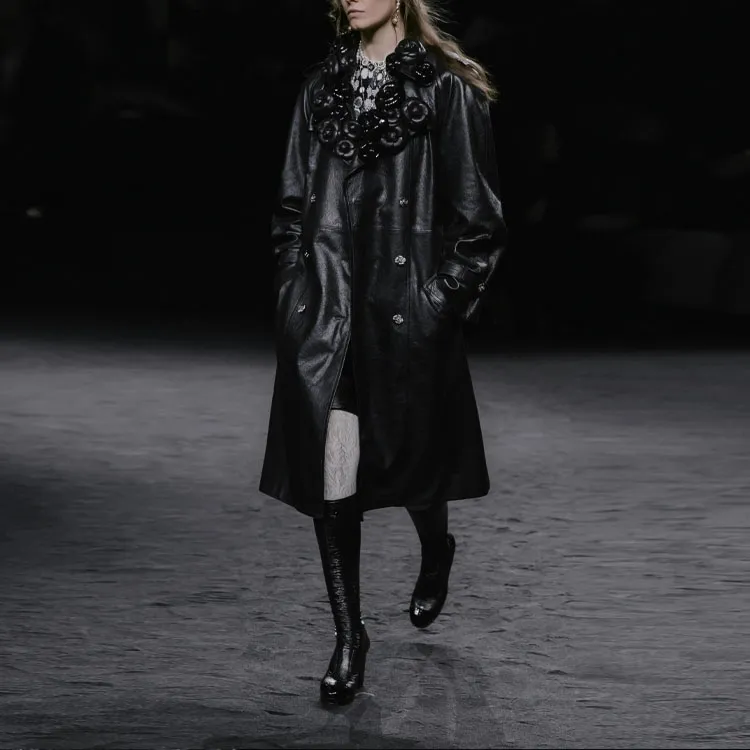 CHANEL Leather Jackets Women's Black-2