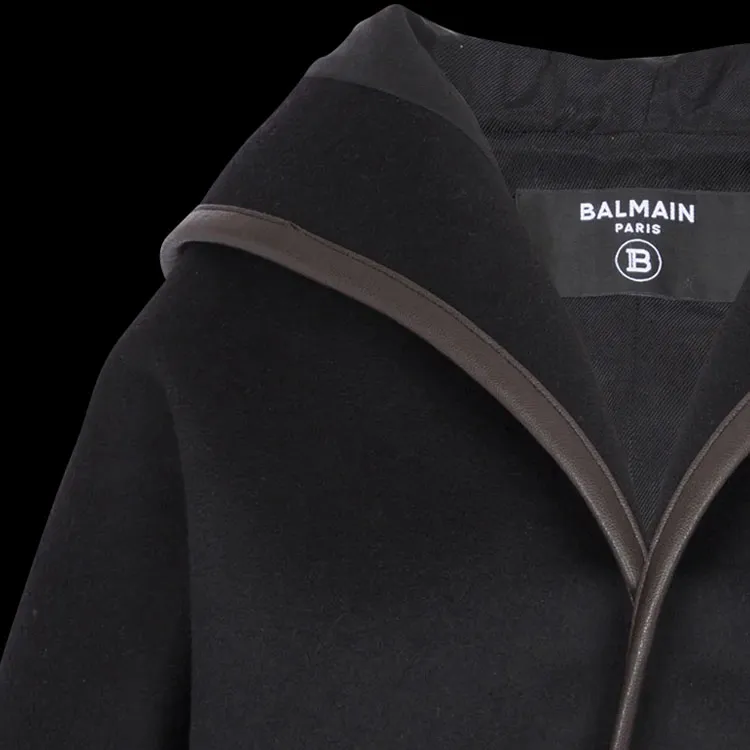 BALMAIN Belted waist Wool Coat-2