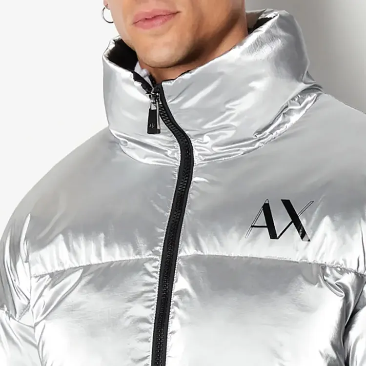 ARMANI EXCHANGE Puffer Jacket Men's Silver-5