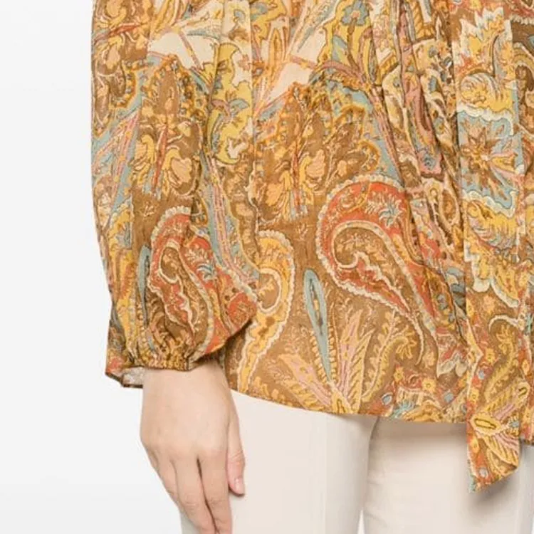 Zimmermann Sensory Paisley print Billow sleeve Blouse-4