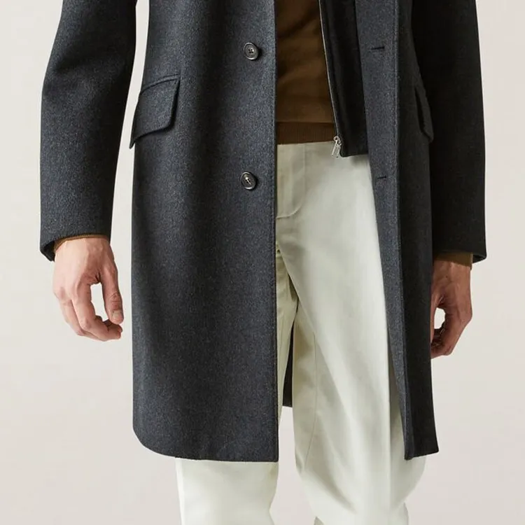 Loro Piana Coat Men's Black Gray-5
