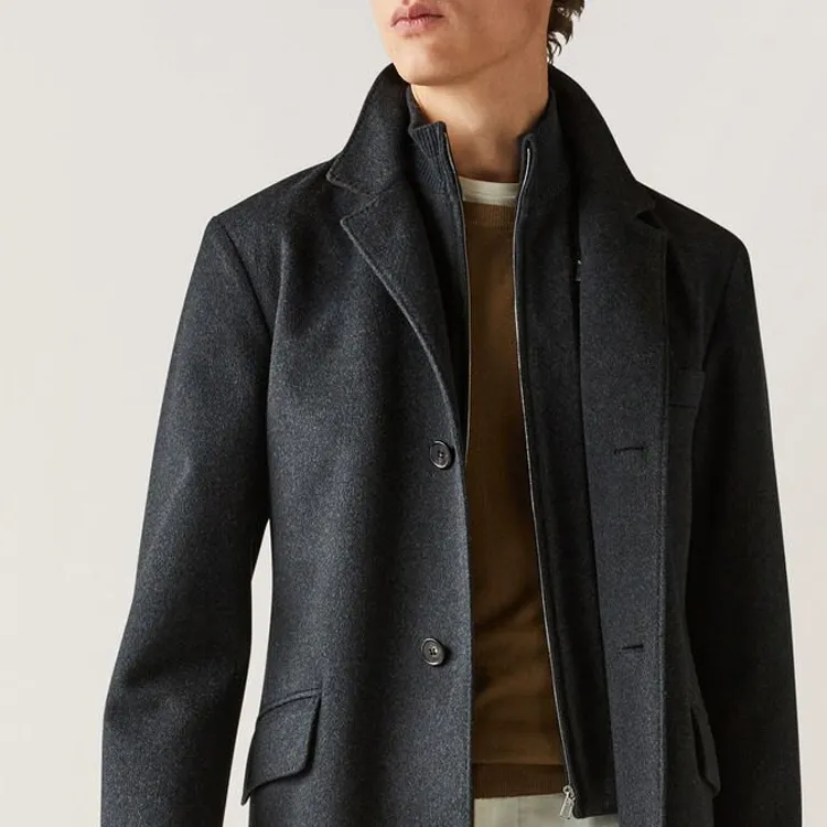 Loro Piana Coat Men's Black Gray-6