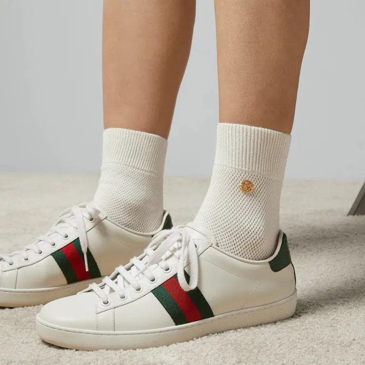 GUCCI Mid Calf Socks Unisex 1 Pack White-2