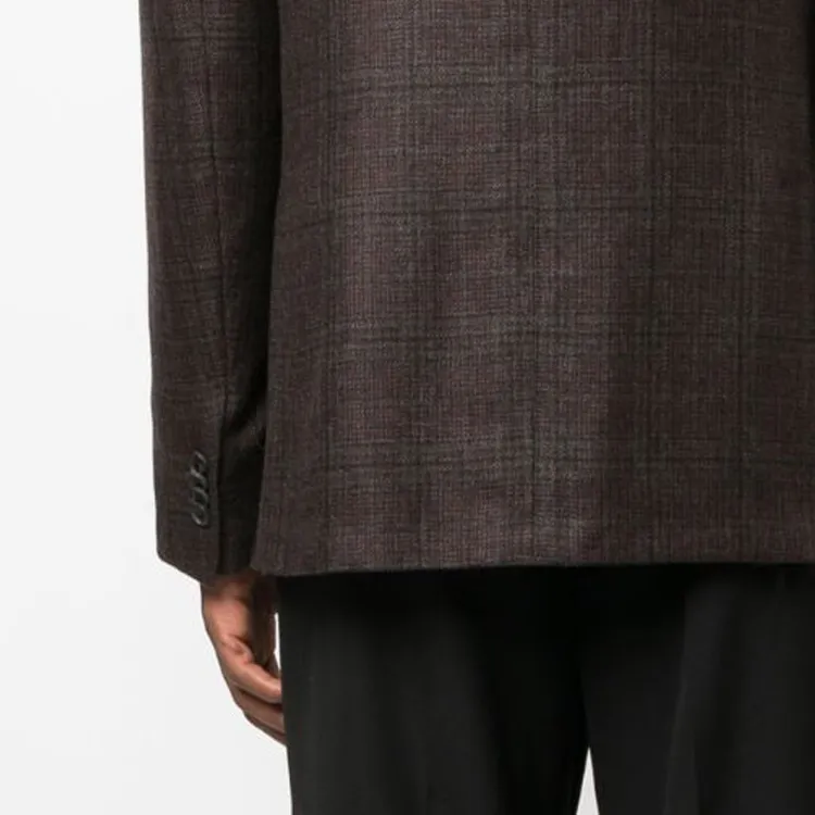 Corneliani Check pattern Cashmere Blazer-4