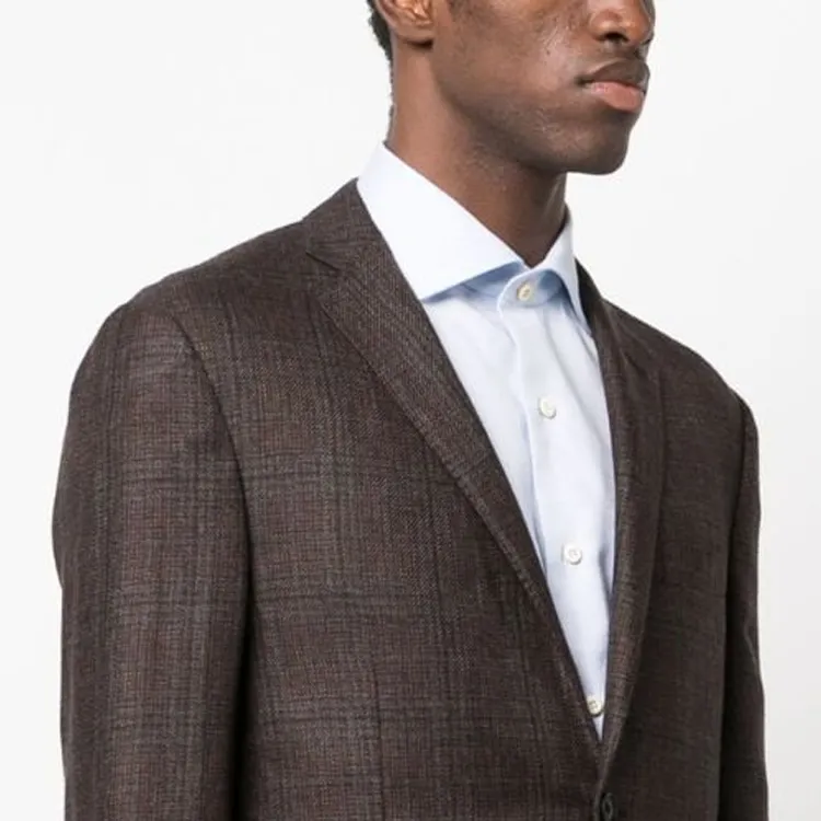 Corneliani Check pattern Cashmere Blazer-5