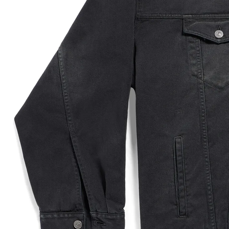 Balenciaga Collared Button Up Denim Jacket-5
