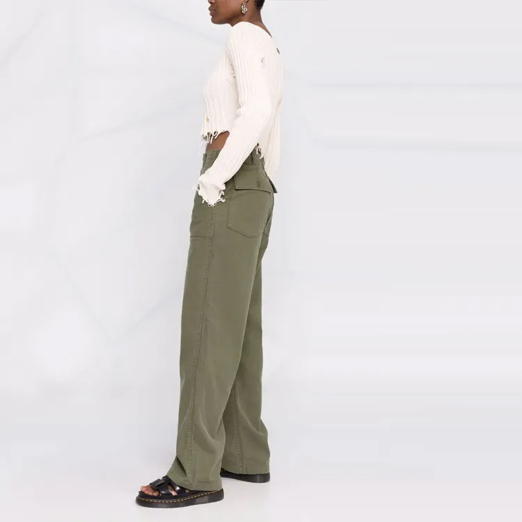 R13 Low rise Wide leg Trousers-3