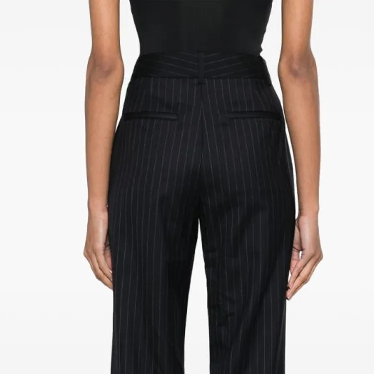 NILI LOTAN Corette Pinstripe-pattern Bootcut Trousers-5