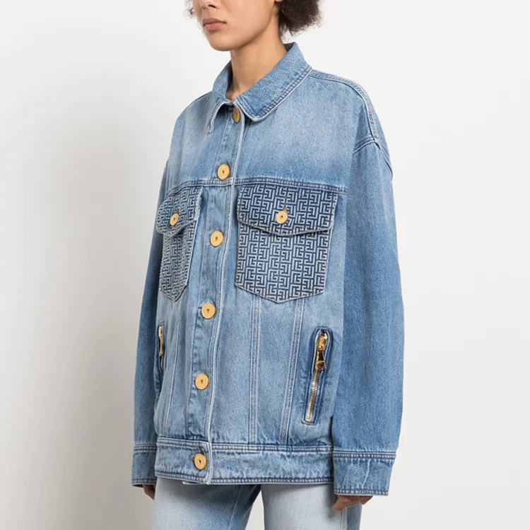 BALMAIN FW23 Denim Jacket Women's Blue-3
