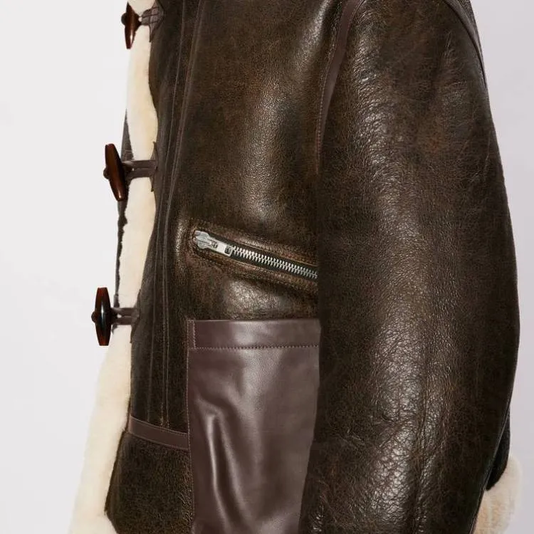 KENZO FW23 Leather Jacket Men's Brown-4