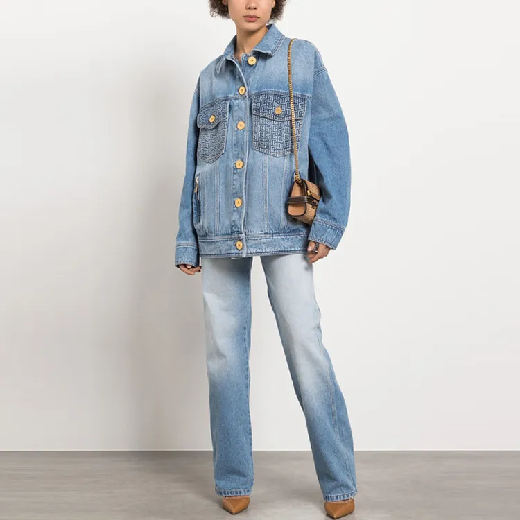 BALMAIN FW23 Denim Jacket Women's Blue-1