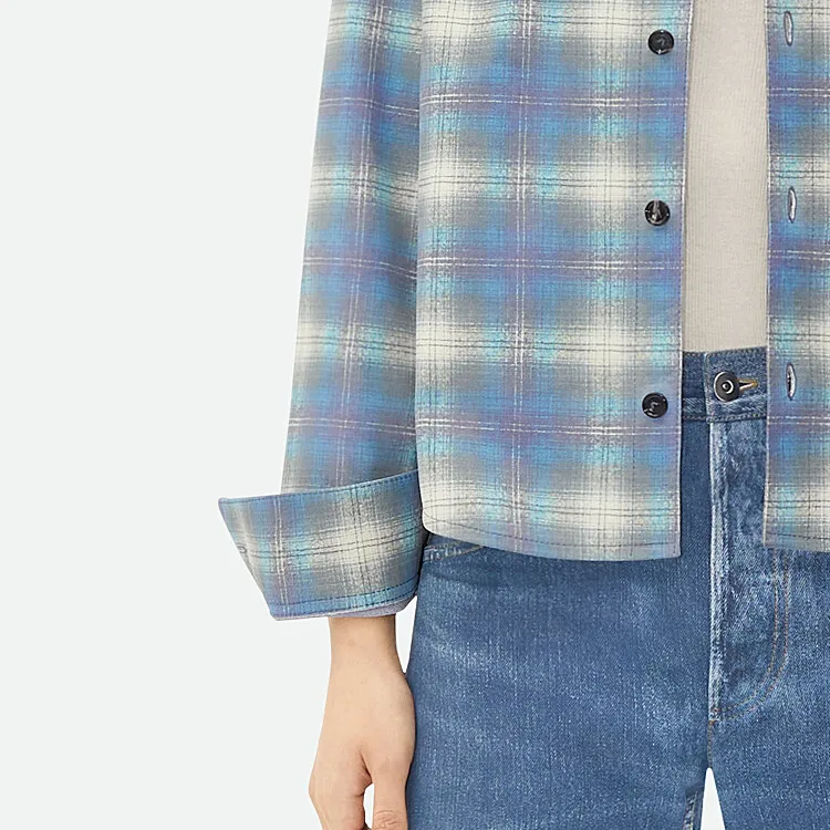 Bottega Veneta Flannel Printed Long Sleeved Shirt-4