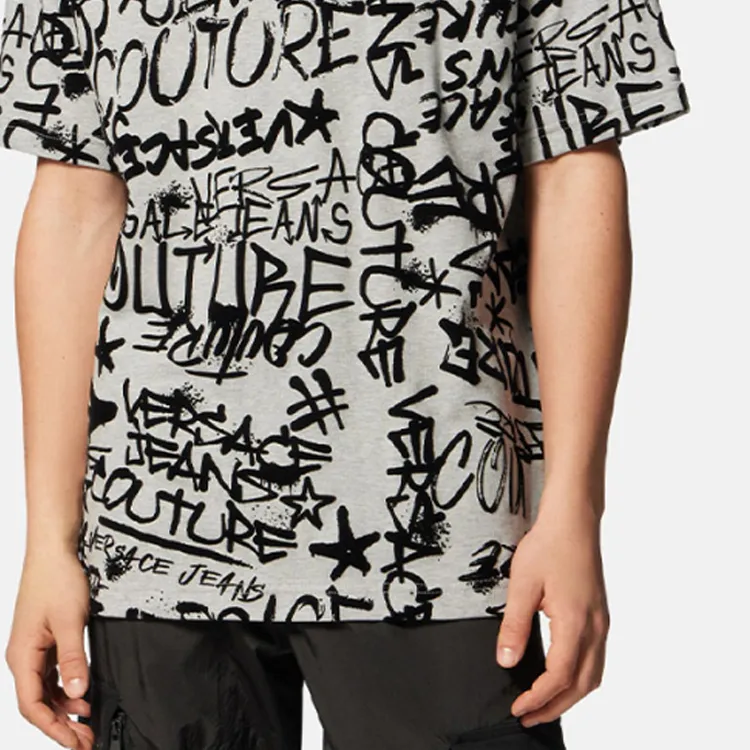 VERSACE JEANS COUTURE Drop Shoulder Sleeve T Shirt Men's Gray-5