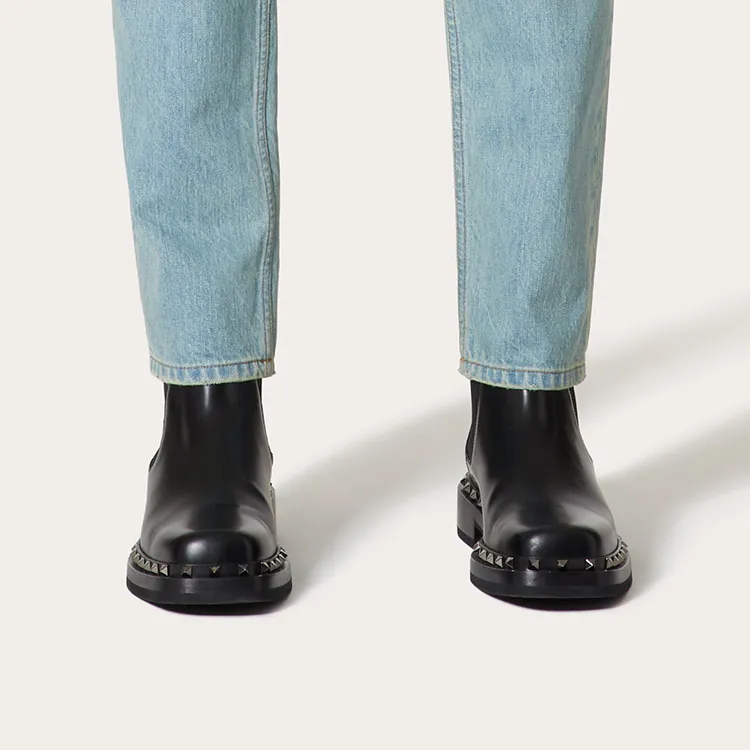 Valentino Logo Patch Mid Rise Jeans-5