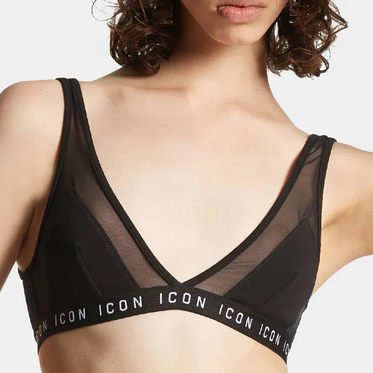 DSQUARED2 Logo underband Panelled mesh Bra-4