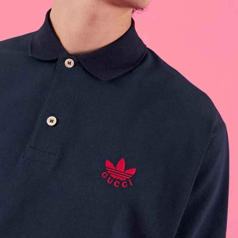 GUCCI X Adidas Cotton Piquet Polo-6