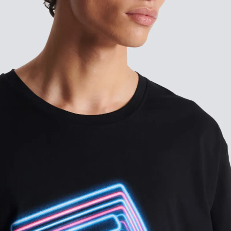 BALMAIN Neon Logo T-Shirt T-Shirt Men's Black-5