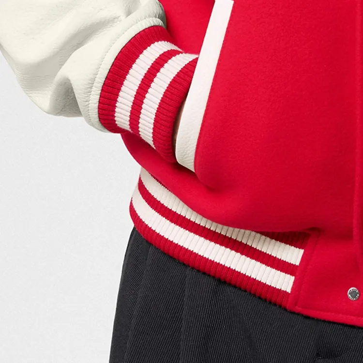 LOUIS VUITTON Mix Leather Varsity Blouson Jacket-5