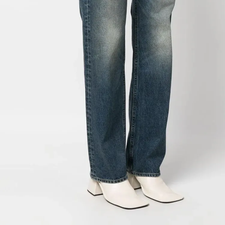 NILI LOTAN Washed Straight-leg Jeans-4